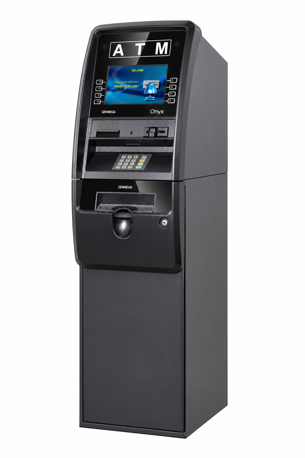Genmega Onyx ATM facing left toward the page content